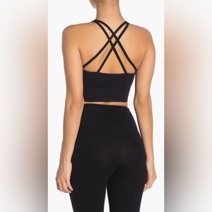NWT Z by Zella Seamless Crossback Bralette in Black (XS)
